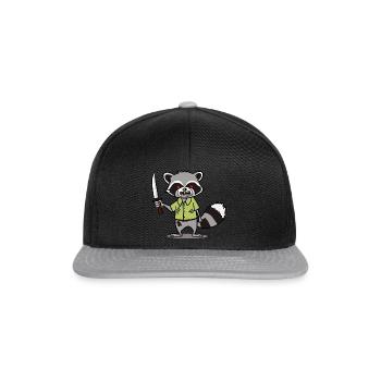 Halloween Zombie Raccoon Gift - Snapback Cap - black/grey - Front