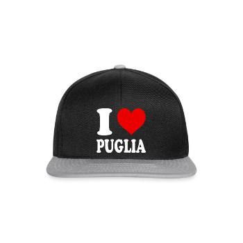 J’aime Région des Pouilles Italie Ville Coeur Drôle - Casquette snapback - noir/gris - Devant