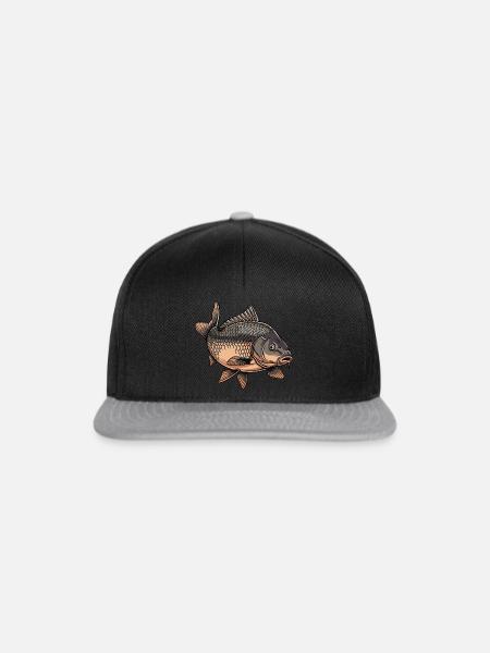 Karpfen Angeln Fischen - Snapback Cap - Schwarz/Grau
