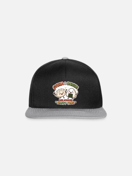 Gyoza & Onigiri süßes Duo - Snapback Cap - Schwarz/Grau