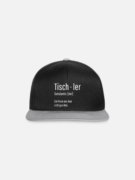 Tischler Substantiv Definition Holz Geschenk - Snapback Cap - Schwarz/Grau