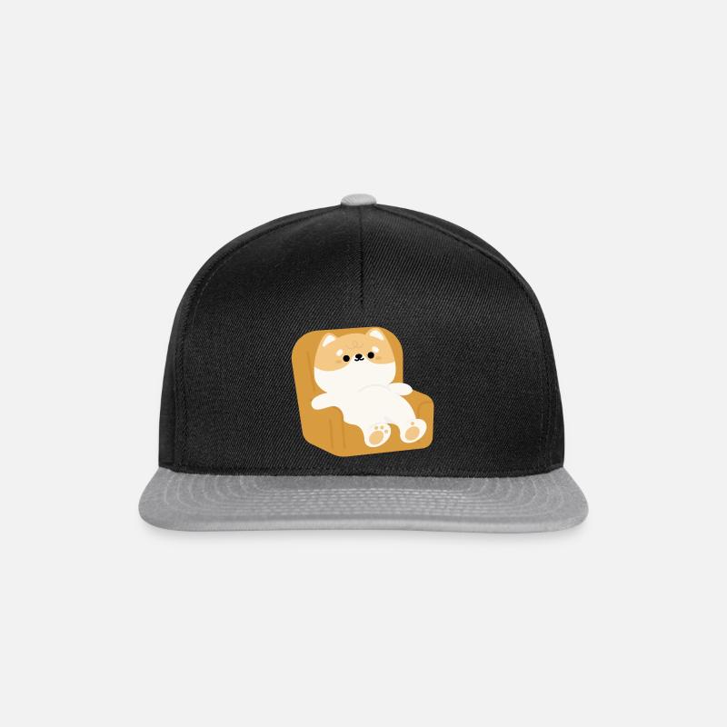 Tired Corgi - Snapback Cap - black/grey