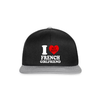 Ich liebe meine französische Freundin lustiges Herz - Snapback Cap - Schwarz/Grau - Vorne