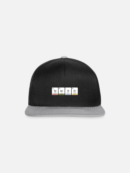 Lehrer Chemie Chemielehrer Schule Sprüche Geschenk - Snapback Cap - Schwarz/Grau
