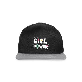 GIRL POWER - Snapback Cap - black/grey - Front