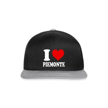 J’aime Région du Piémont Italie Ville Coeur Drôle - Casquette snapback - noir/gris - Devant