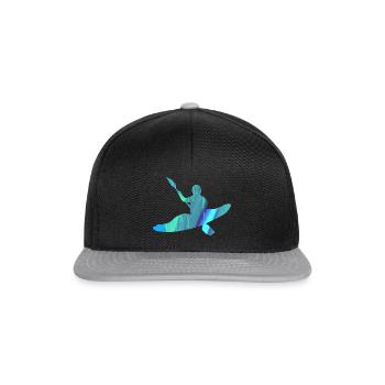 Rudern, Rafting, Kajak, Graffiti, Boot - Snapback Cap - Schwarz/Grau - Vorne