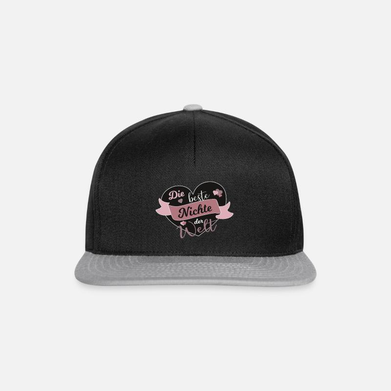 Beste Nichte der Welt Nichten Spruch Geschenk - Snapback Cap - Schwarz/Grau
