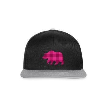 Mother Bear Mom Gift Girl Christmas Pink - Snapback Cap - black/grey - Front
