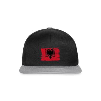 Drapeau de l’Albanie Drapeau de la paix Vintage Eagle - Casquette snapback - noir/gris - Devant