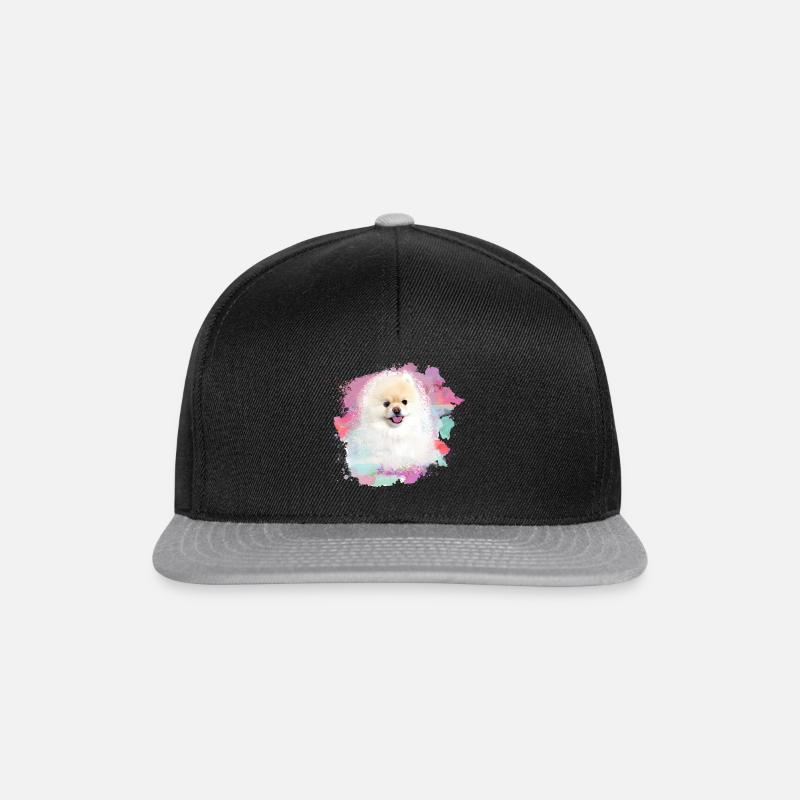 pomerian,zwergspitz ,spitz,hund, Graffiti ,Malerei - Snapback Cap - Schwarz/Grau