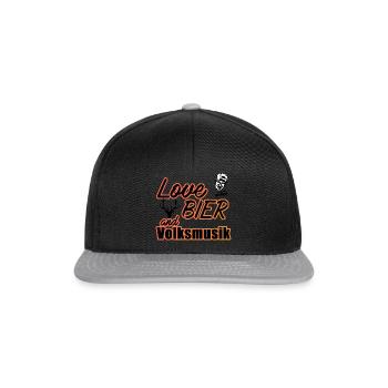 LoveBierVolksmusik - Snapback Cap - Schwarz/Grau - Vorne