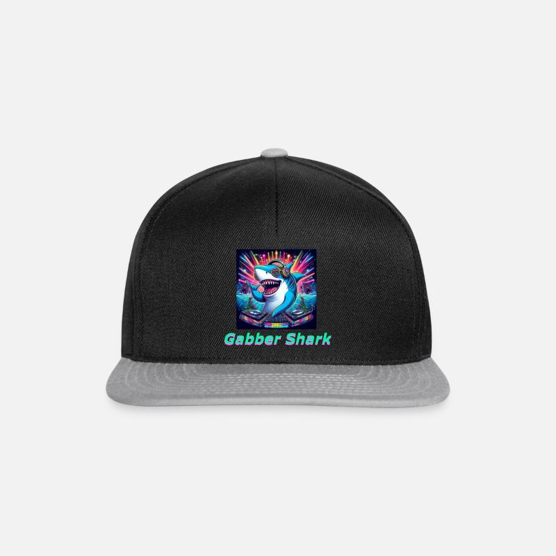 Techno Hai / Requin Gabber - Casquette snapback - noir/gris