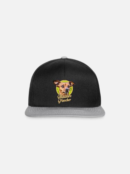 Zwergpinscher - Snapback Cap - Schwarz/Grau