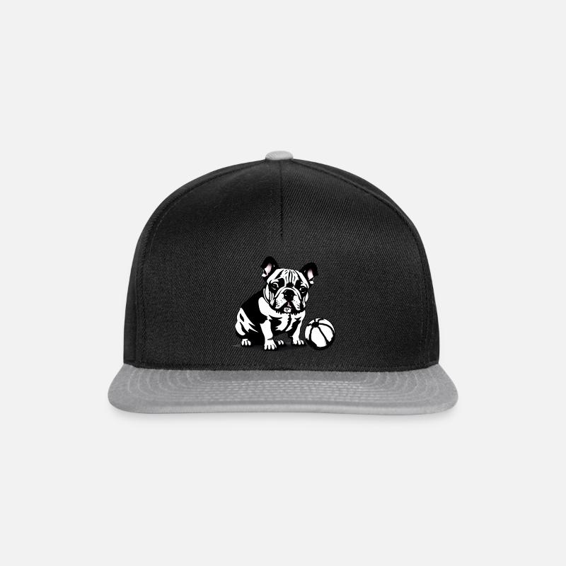 Frenchie - Die Bulldogge! - Snapback Cap - Schwarz/Grau