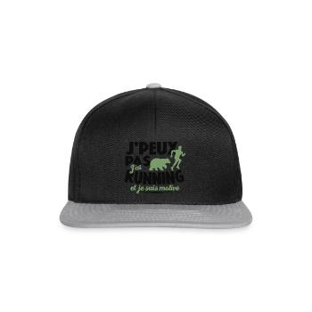 Je Peux Pas J'ai Running Et Je Suis Motivé - Casquette snapback - noir/gris - Devant