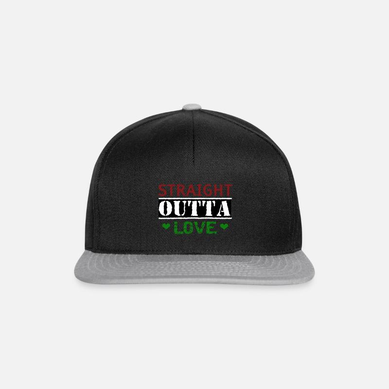 Straight outta love - Snapback Cap - black/grey