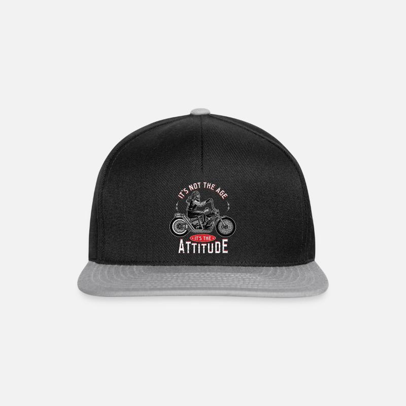 Old Biker Motorcyclist Motorcycle Gift Idea - Snapback Cap - black/grey