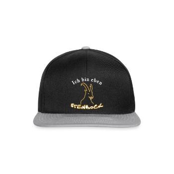 Sternzeichen Steinbock - Snapback Cap - Schwarz/Grau - Vorne