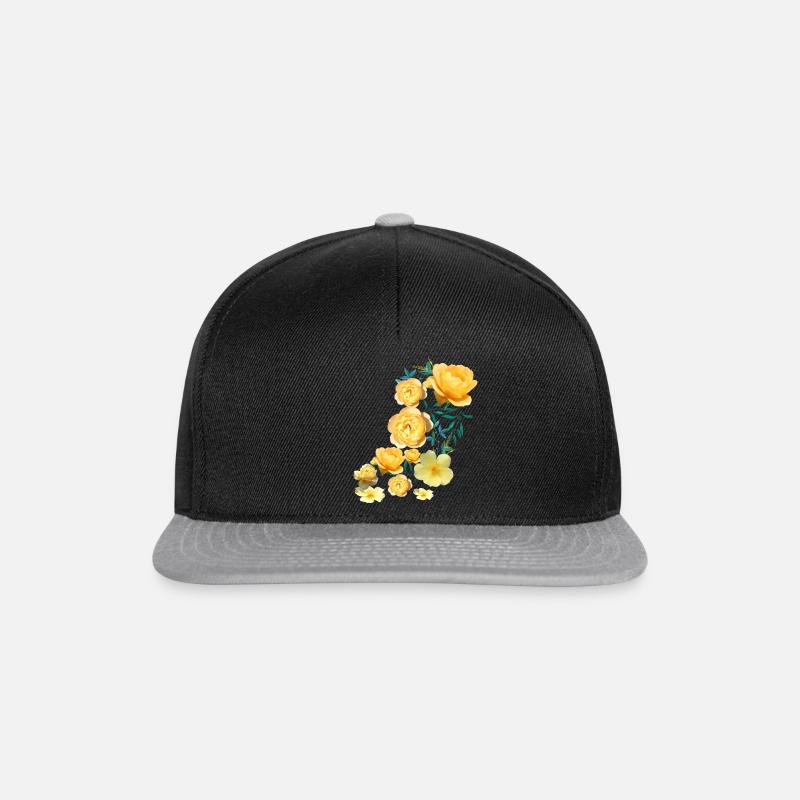 Roses, Fleurs, Fleur, Floral, Fleur - Casquette snapback - noir/gris