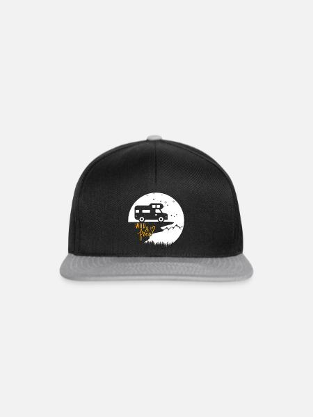 Vanlife & Camper Lifestyle Design - Snapback Cap - Schwarz/Grau