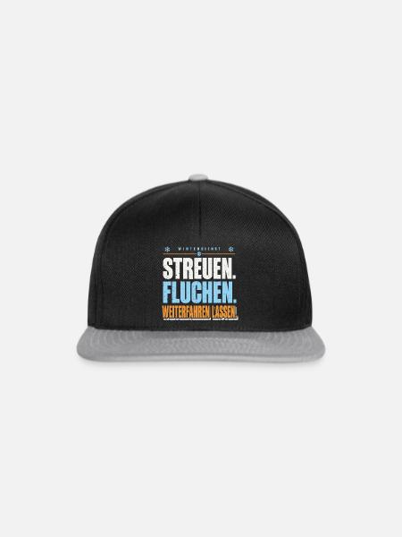 Winterdienst Streuen Fluchen - Snapback Cap - Schwarz/Grau