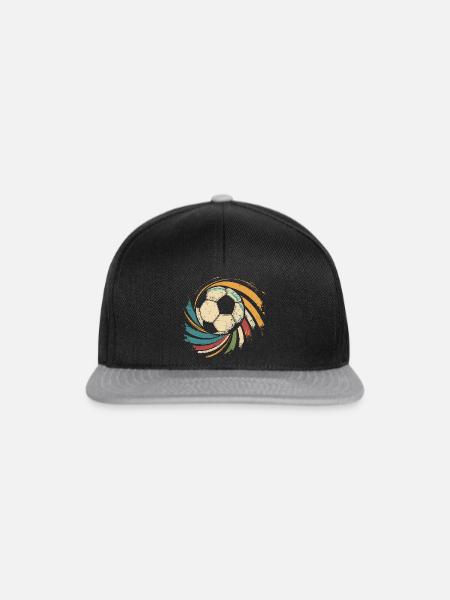 Fußball Porträt - Snapback Cap - Schwarz/Grau