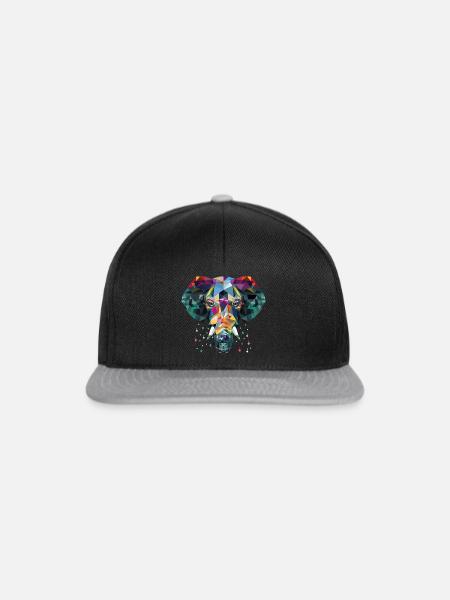Elefant - Snapback Cap - Schwarz/Grau