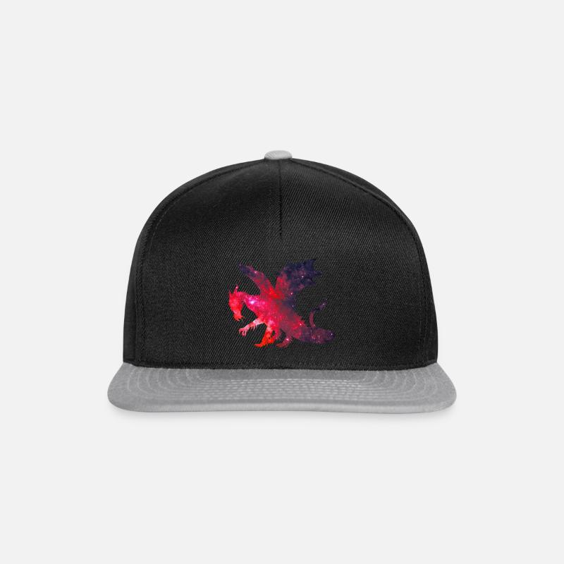Drachen Fantasy Dragons Einschulung - Snapback Cap - Schwarz/Grau