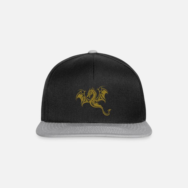 Tribal Dragon - Snapback Cap - black/grey