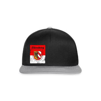 Nürnberg Fürth Erlangen die Frankenmetropole - Snapback Cap - Schwarz/Grau - Vorne