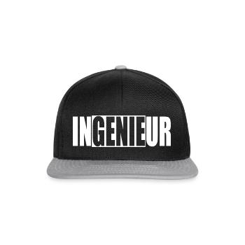 Ingenieur Studium Lustig Geschenk - Snapback Cap - Schwarz/Grau - Vorne