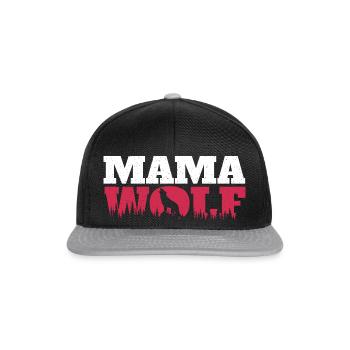 Mama Wolf - Wolf Lover Mom Mother's Day Enthusiast - Snapback Cap - black/grey - Front