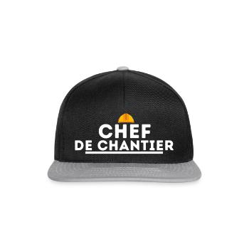 Chef de chantier. cadeau chef de chantier travaux - Casquette snapback - noir/gris - Devant