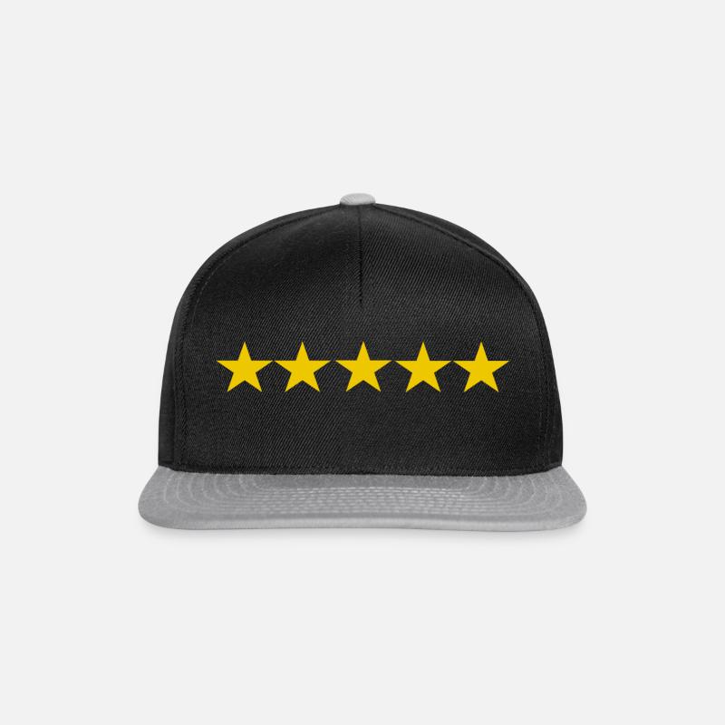 Fünf Sterne - Snapback Cap - Schwarz/Grau