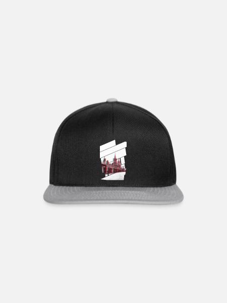 Berlin Oberbaumbrücke Glitch - Snapback Cap - Schwarz/Grau
