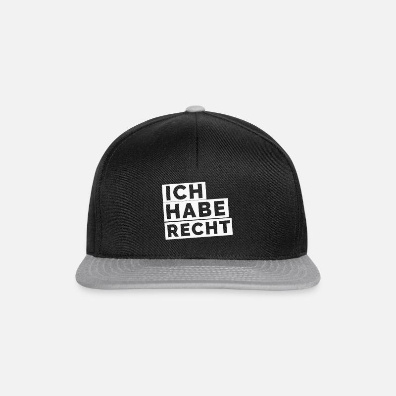 Ich habe Recht - Snapback Cap - Schwarz/Grau