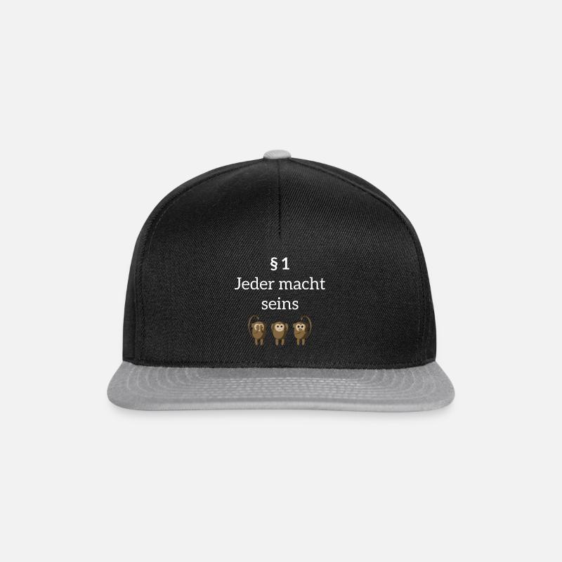Paragraph 1 Jeder macht seins Geschenk lustig - Snapback Cap - Schwarz/Grau