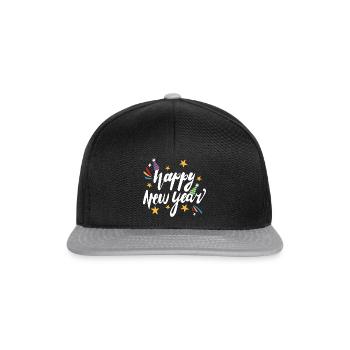 happy new year - Snapback Cap - Schwarz/Grau - Vorne