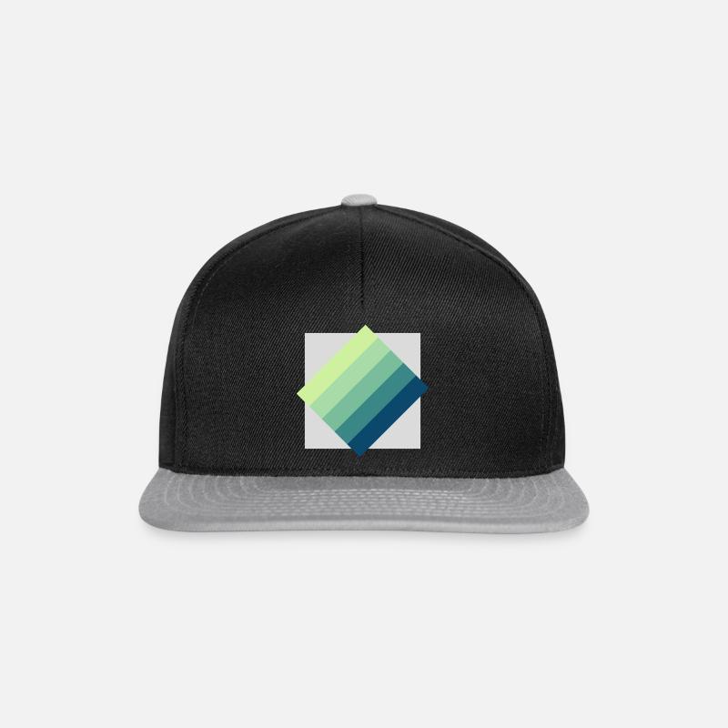 Green stripes - Snapback Cap - black/grey