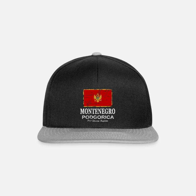 Drapeau du Monténégro - bannière - drapeau - drapeau - Casquette snapback - noir/gris