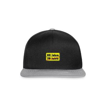 80. Geburtstag - Snapback Cap - Schwarz/Grau - Vorne