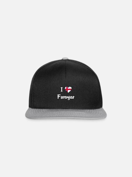 I love Faroe. - Snapback Cap - Schwarz/Grau