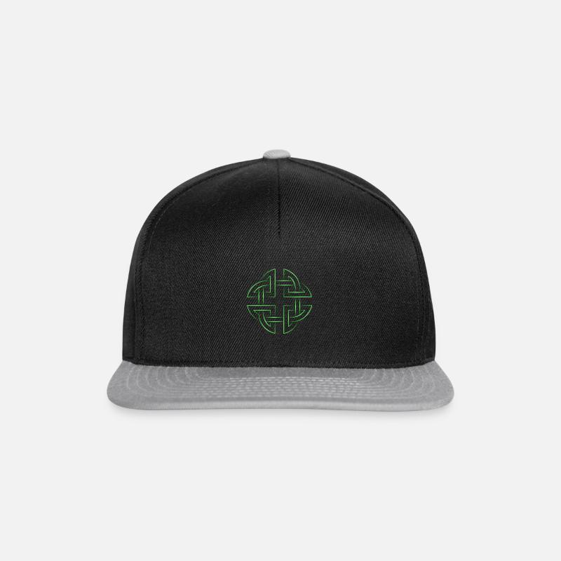 Noeud celtique Noeud celtique 7 vert fluo - Casquette snapback - noir/gris