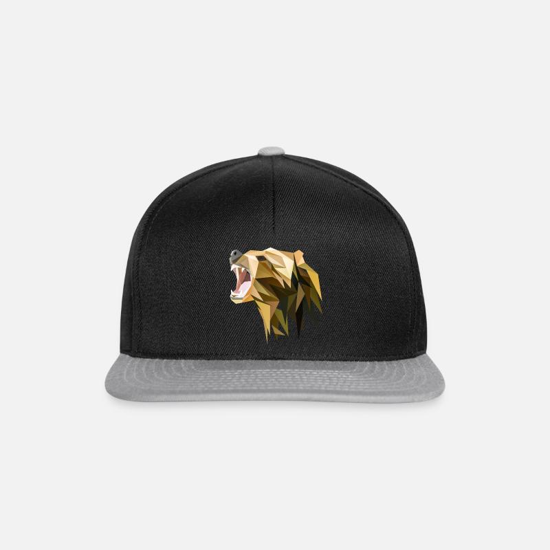 Polygon Grizzly Bär - Snapback Cap - Schwarz/Grau