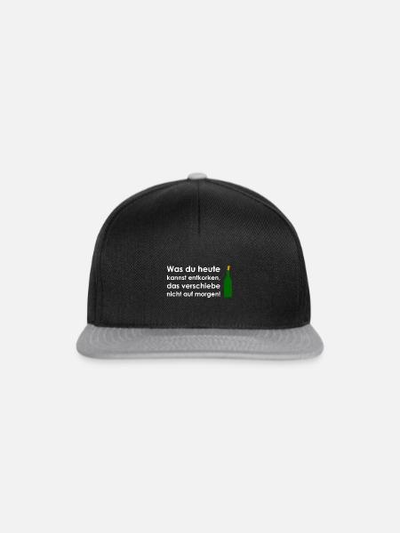 Wein Korken - Snapback Cap - Schwarz/Grau