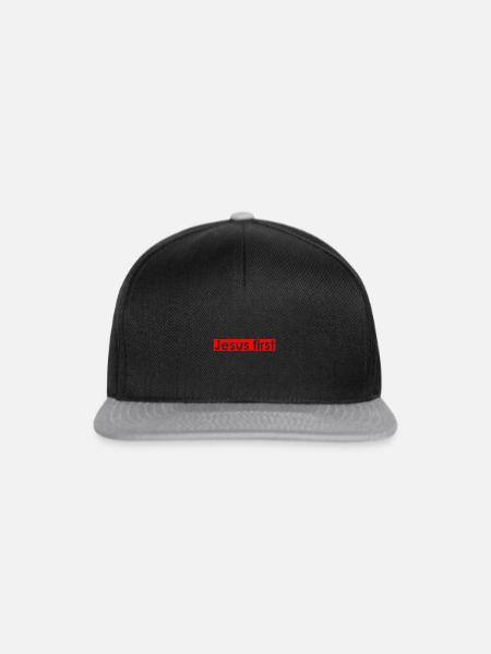 Jesus first - Snapback Cap - Schwarz/Grau