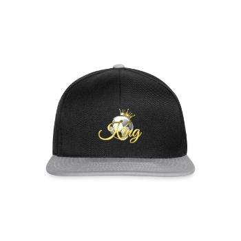 FOOTBALL KING - FUSSBALL KÖNIG - FUSSBALLSPIELER - Snapback Cap - Schwarz/Grau - Vorne