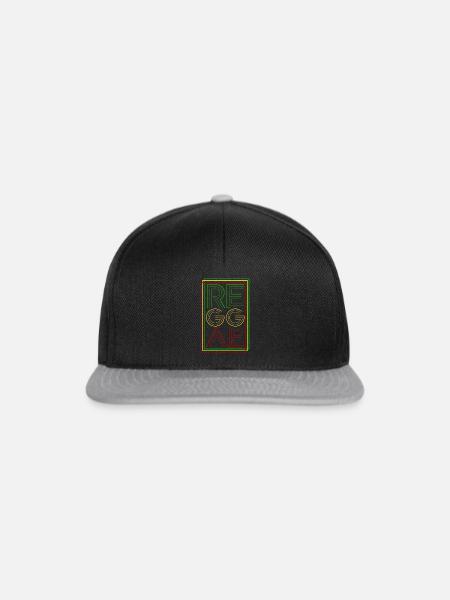 Reggae Retro, Ragga, Jamaika, Rasta - Snapback Cap - Schwarz/Grau