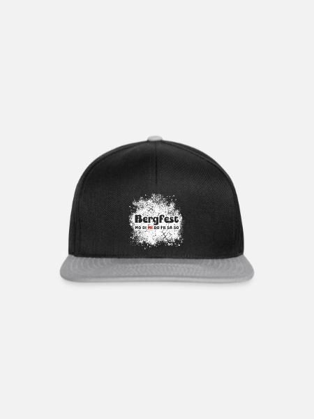 Bergfest Mittwoch Halbzeit Hälfte - Snapback Cap - Schwarz/Grau